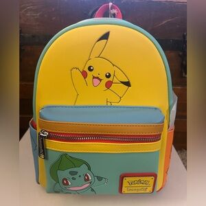 Loungefly Pokémon Starters Colorblock Mini Backpack - NWT